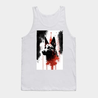 German Shepherd Grunge Painting Tank Top